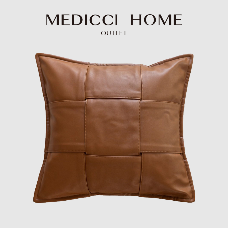 Sustainable Living Home - Sarung Bantal Rajut Kulit Imitasi Impor